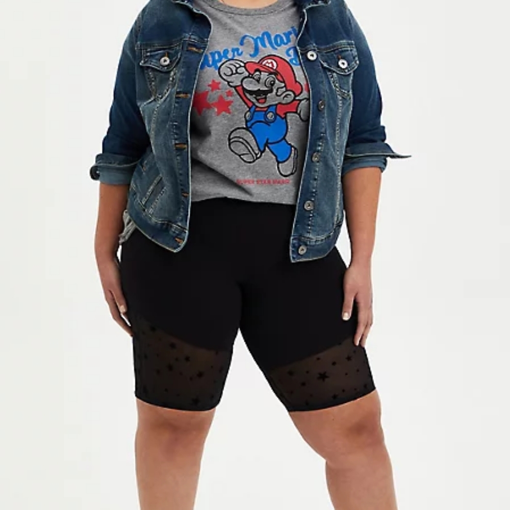 Torris Star Flocked Hem Bike Shorts 00X